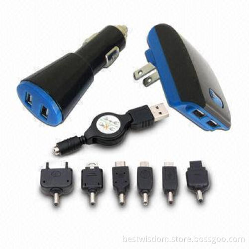 Dual USB Charger Kit with 100 to 240V AC/12 to 24V DC Input Voltage and 1 to 2A Charging Rate